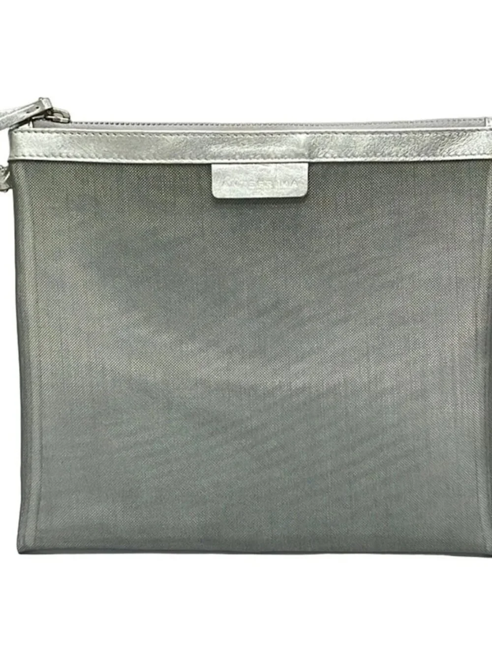 ANTEPRIMA Silver Chemical Fiber Leather Pouch